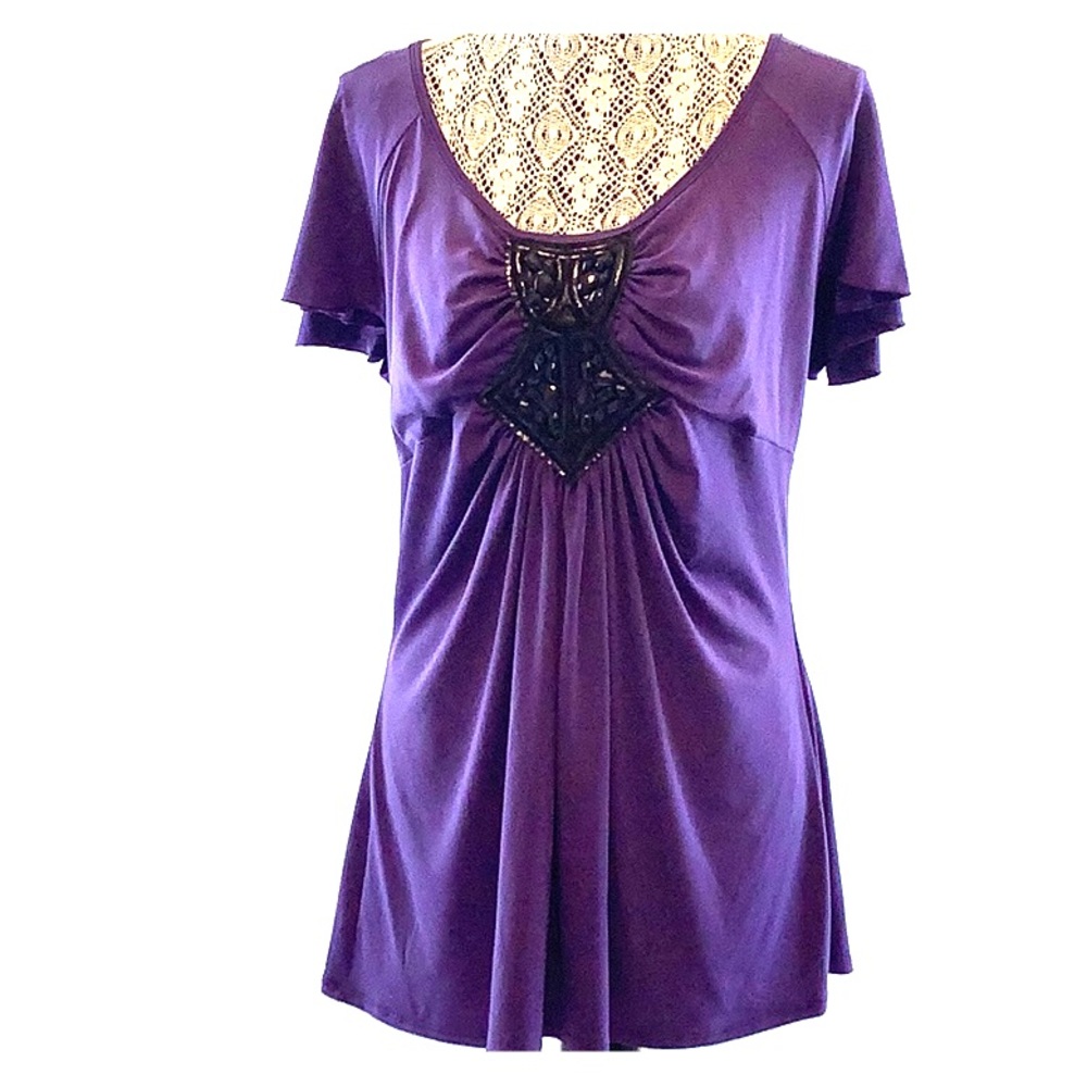 NWOT Purple embellished blouse